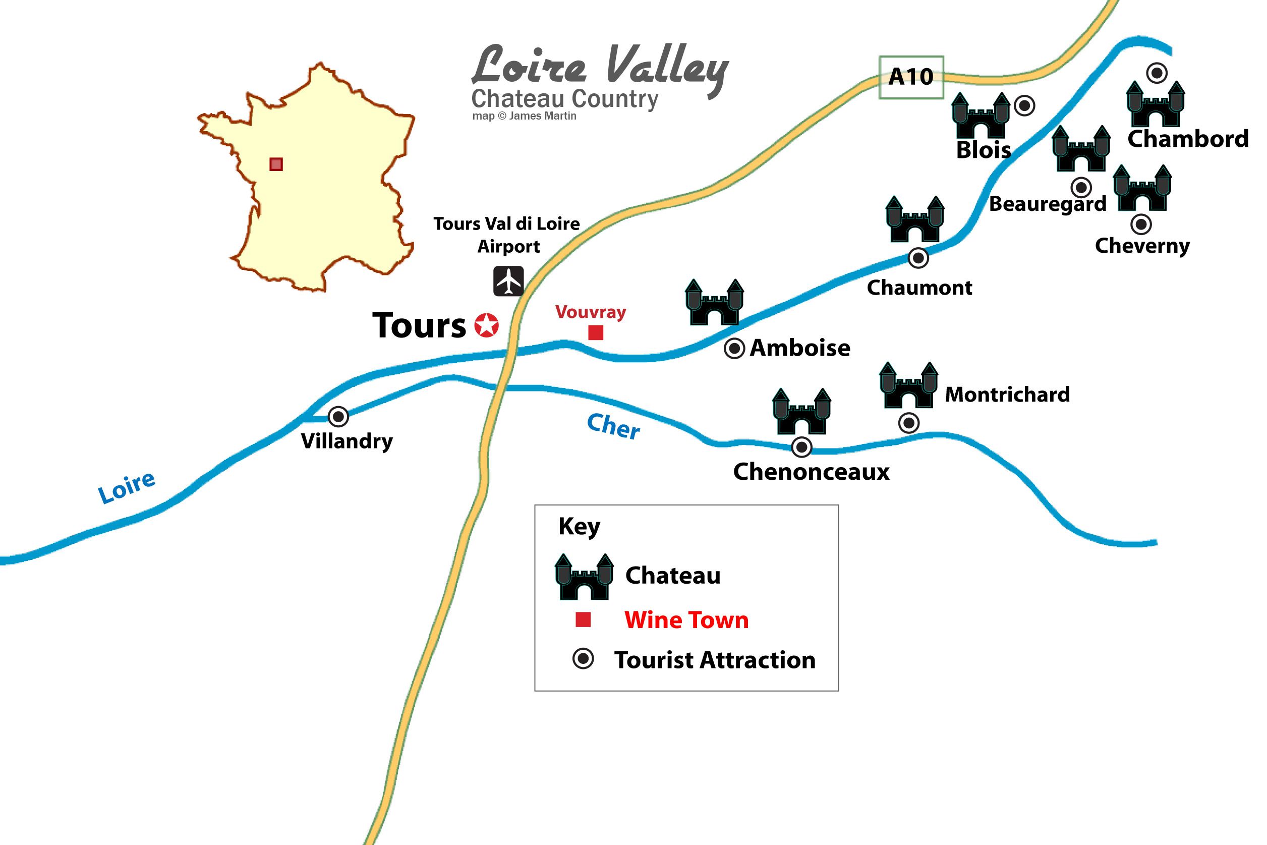 loire valley tourist map