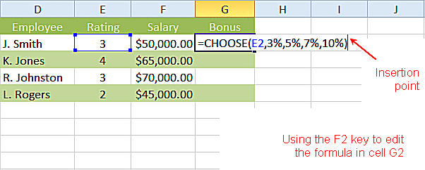 Excel CHOOSE Function Tutorial