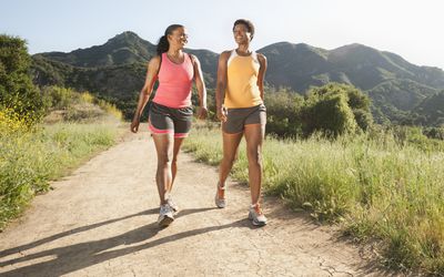 woman brisk walking