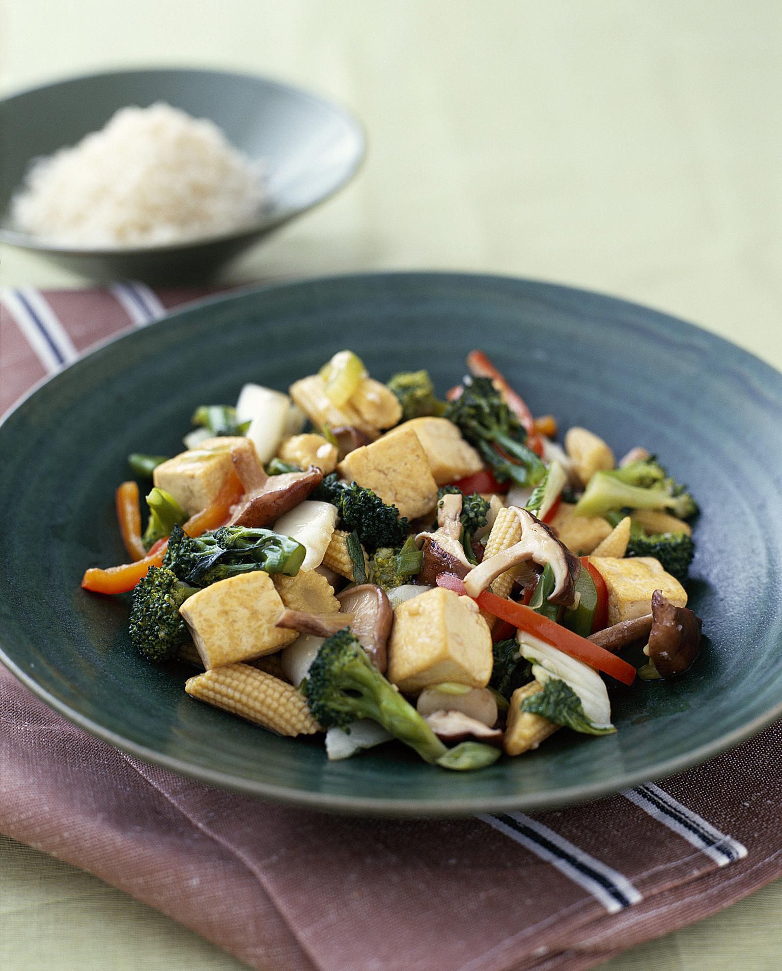 Simple Vegan Tofu and Vegetable StirFry With Ginger Recipe