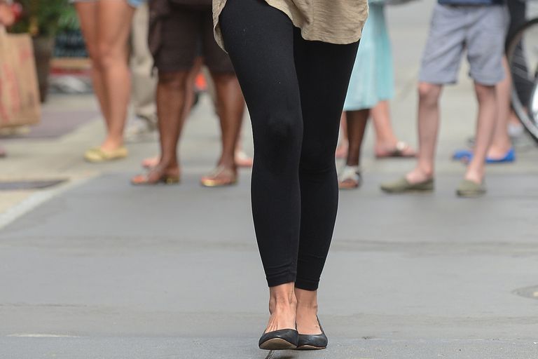 leggings and ballet flats