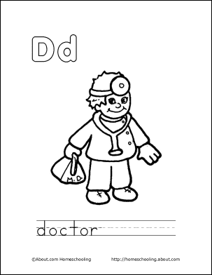 Letter D Coloring Book - Free Printable Pages