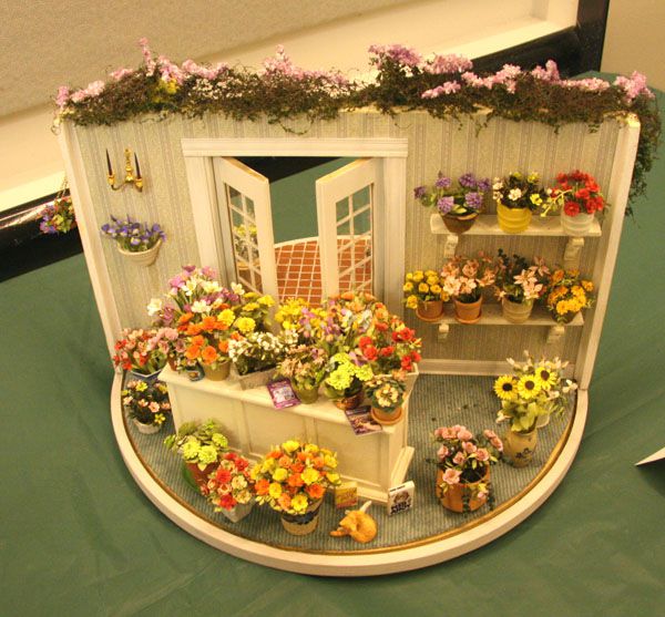 Download Custom Miniature Flower Shop Container Made From Books