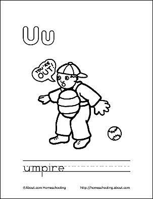 letter u coloring book  free printable pages