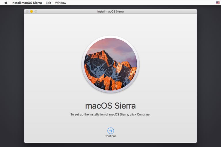 macOS Sierra installation screen
