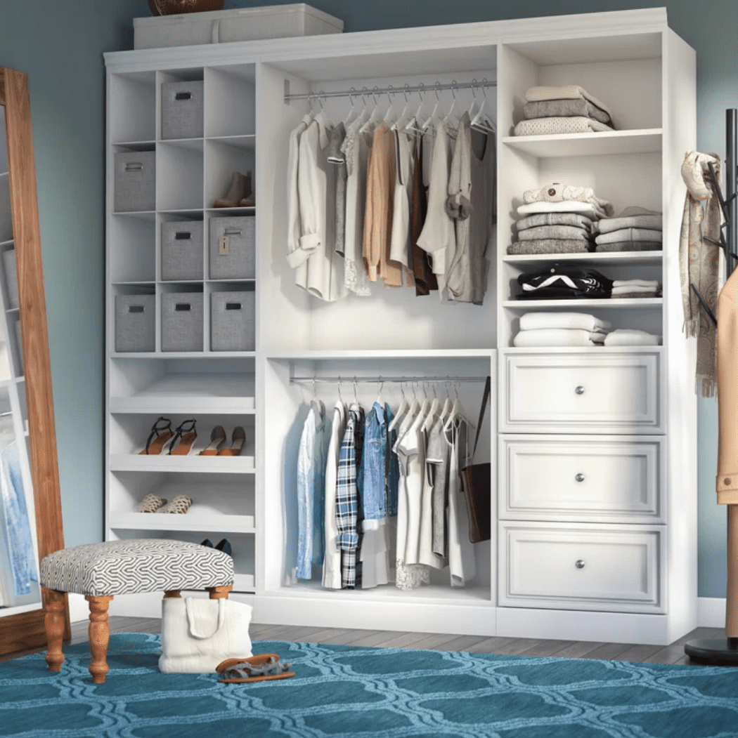 closet kits systems organizers easy organizer system bedroom shelves open install