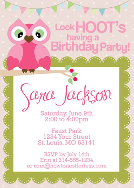 birthday invite card