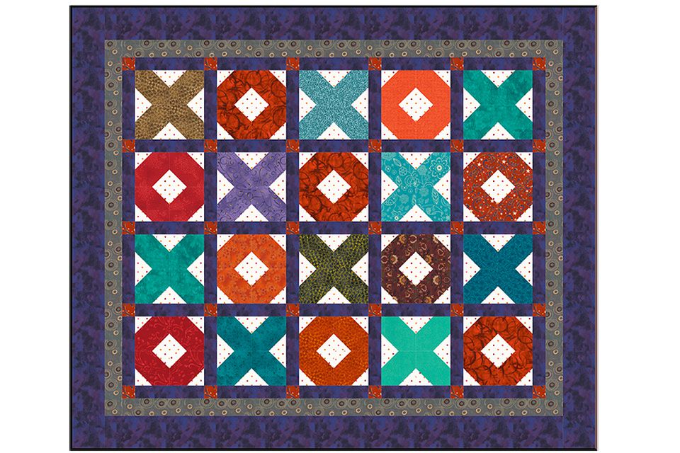  X s And O s Baby Quilt Pattern With Easy Sashing