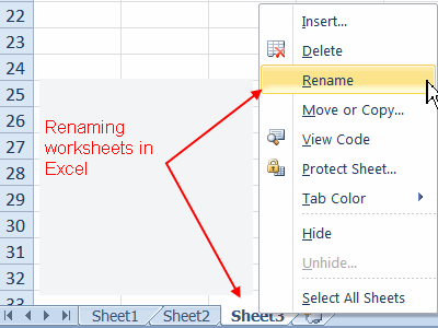 How to Rename a Worksheet in Excel