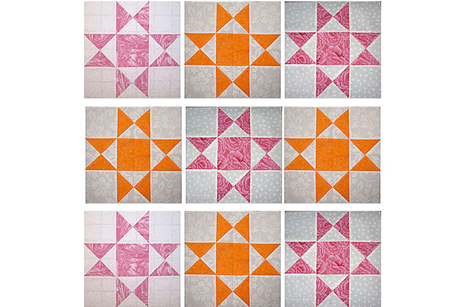 12 ohio star quilt block pattern