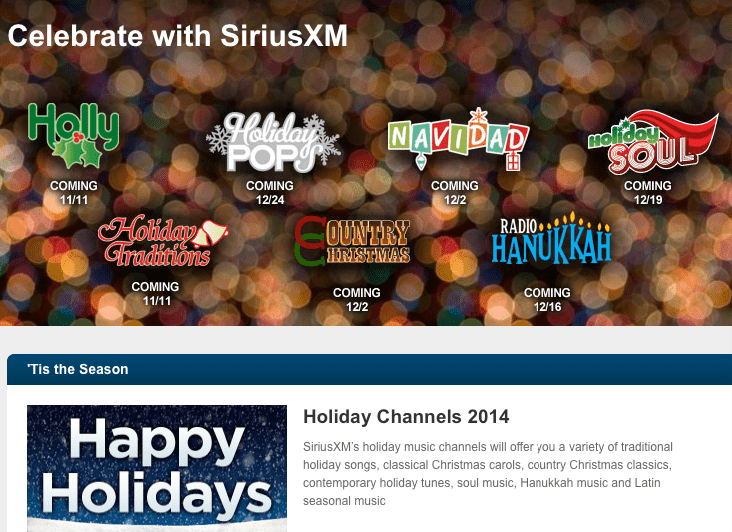 Holiday Music on SiriusXM Christmas, Hanukkah, Kwanzaa Music on