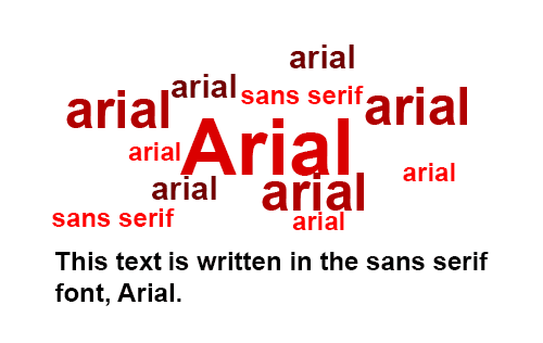 css arial font