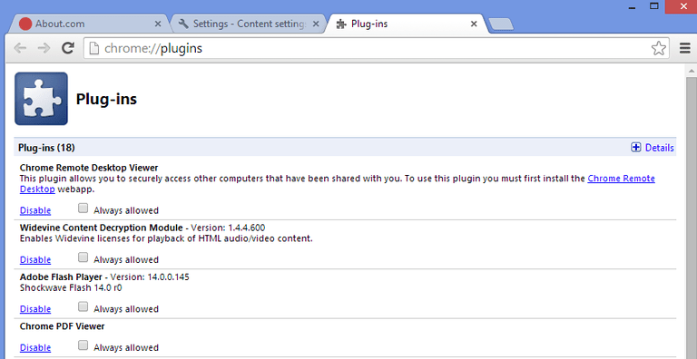 google chrome for mac disable plugins