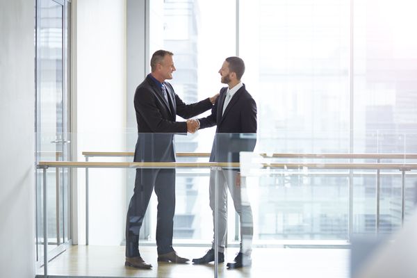 Businessmen making handshake