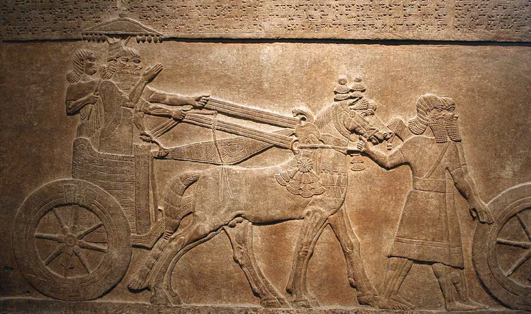 Detail of Late Assyrian alabaster relief panel from Central Palace of Tiglath-pileser III