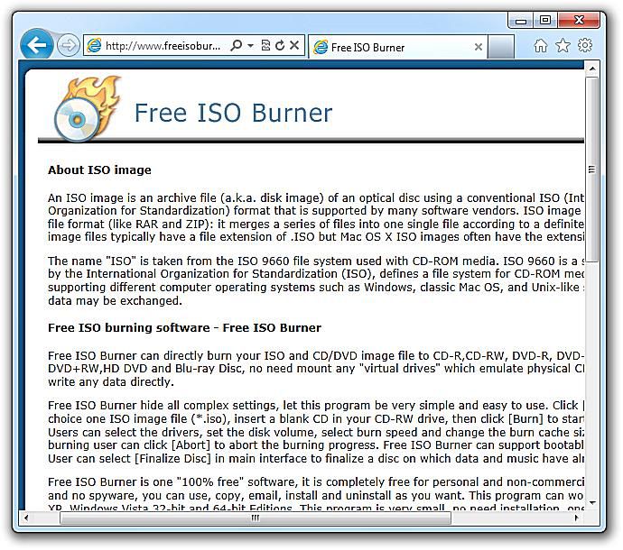 free program to burn an iso