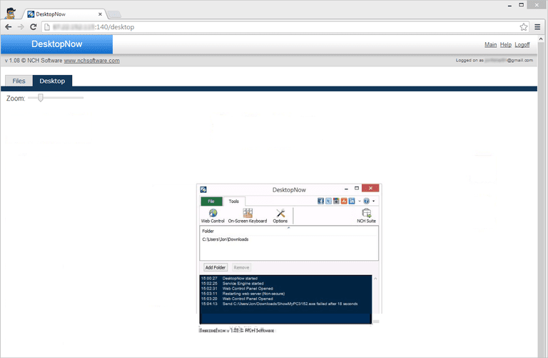 Screenshot of the DesktopNow website