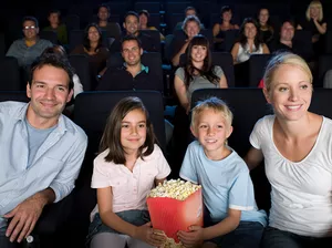 A family watching a movie