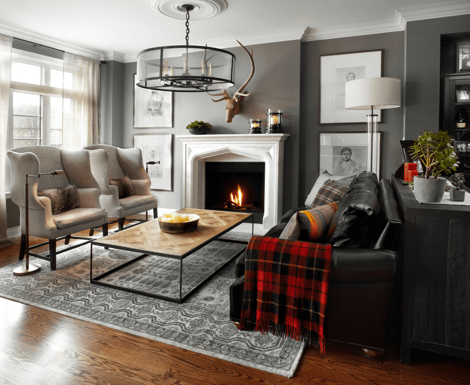 dark and cozy living room