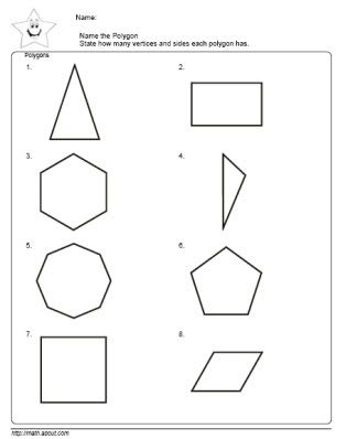 Geometry Worksheets: Polygons Angles and Vertices
