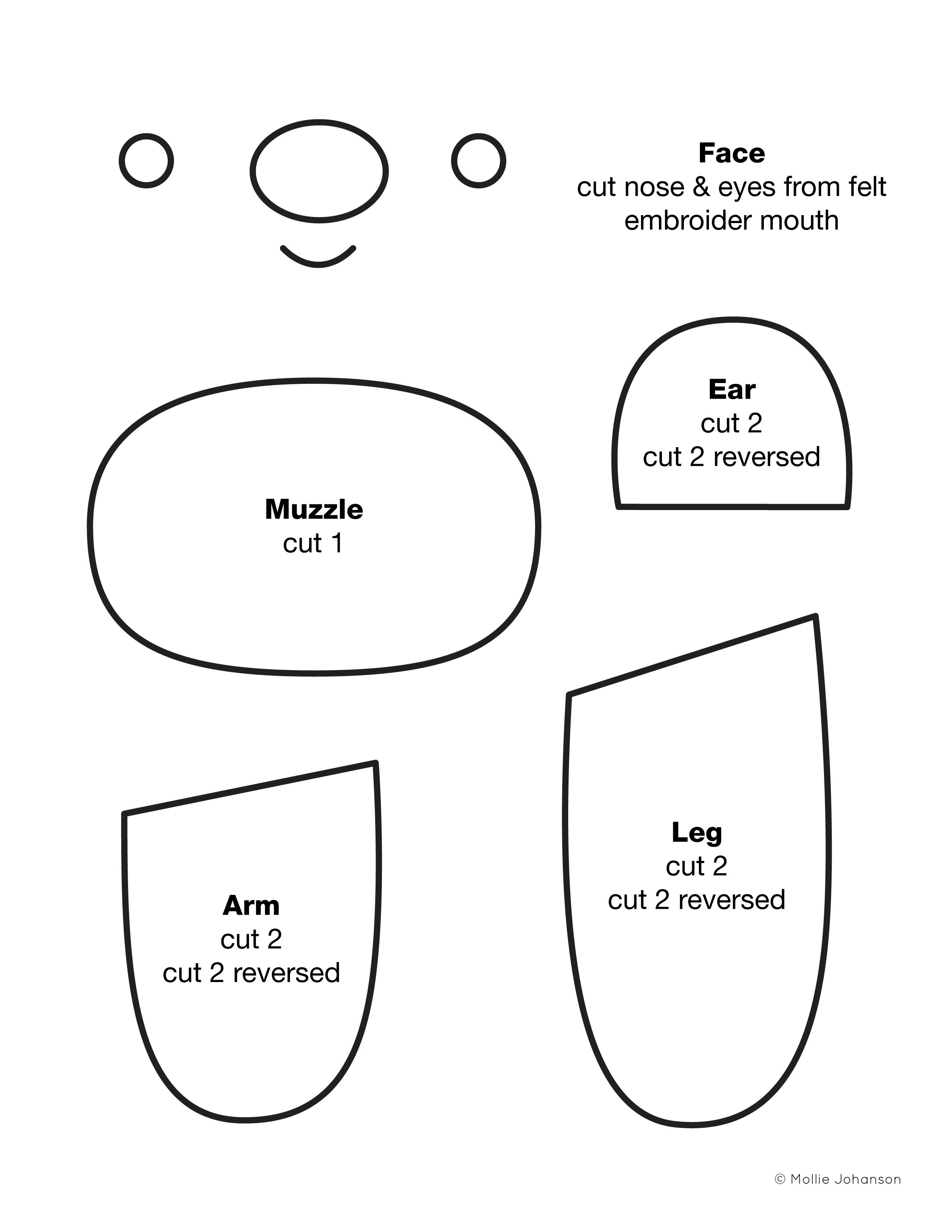 sewing teddy bear template