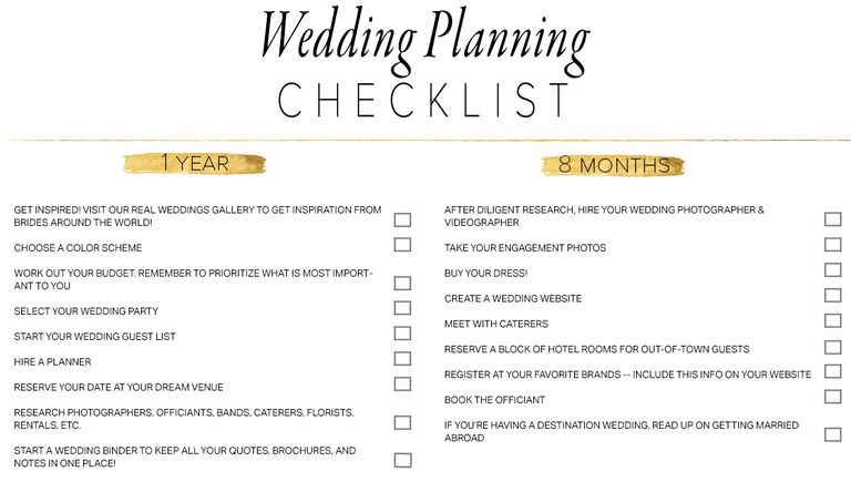 11 free printable checklists for your wedding timeline