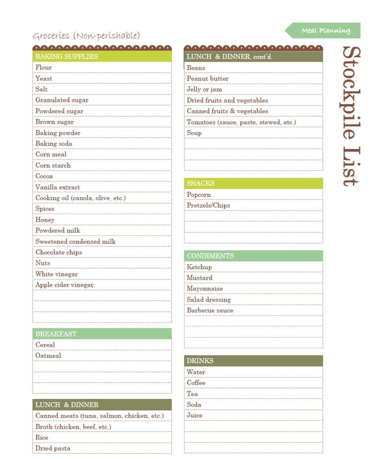 37 foods to stockpile list