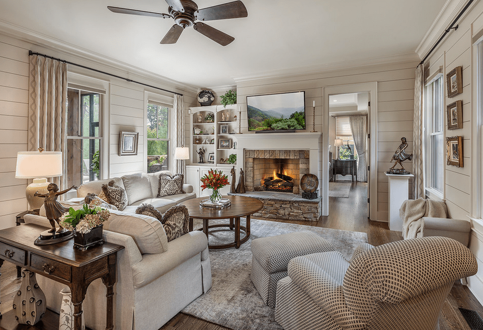 warm neutral living room design