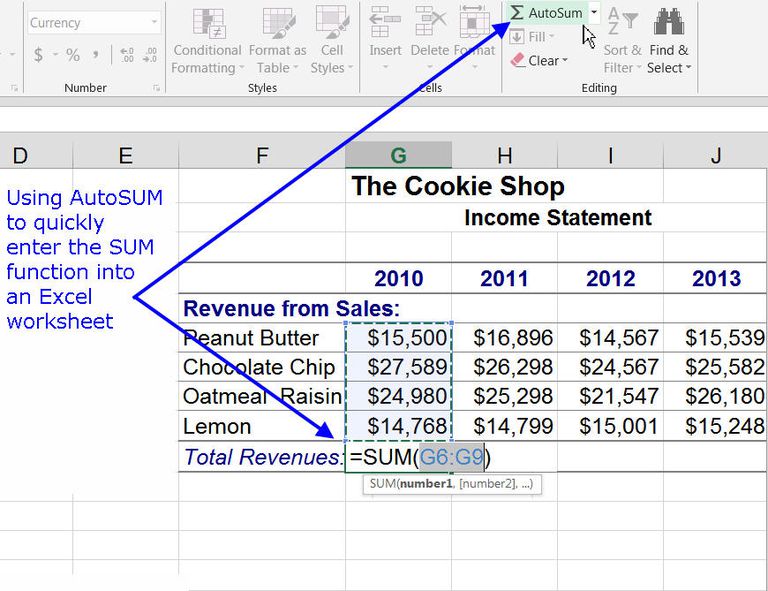 Sum Columns Or Rows With Excel s SUM Function