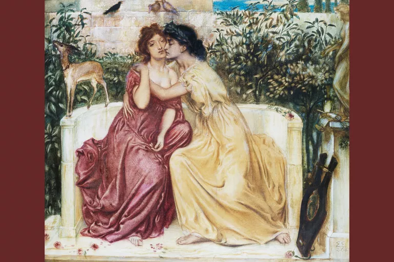 Sappho and Erinna in the Garden Mytelene by Simeon Solomon