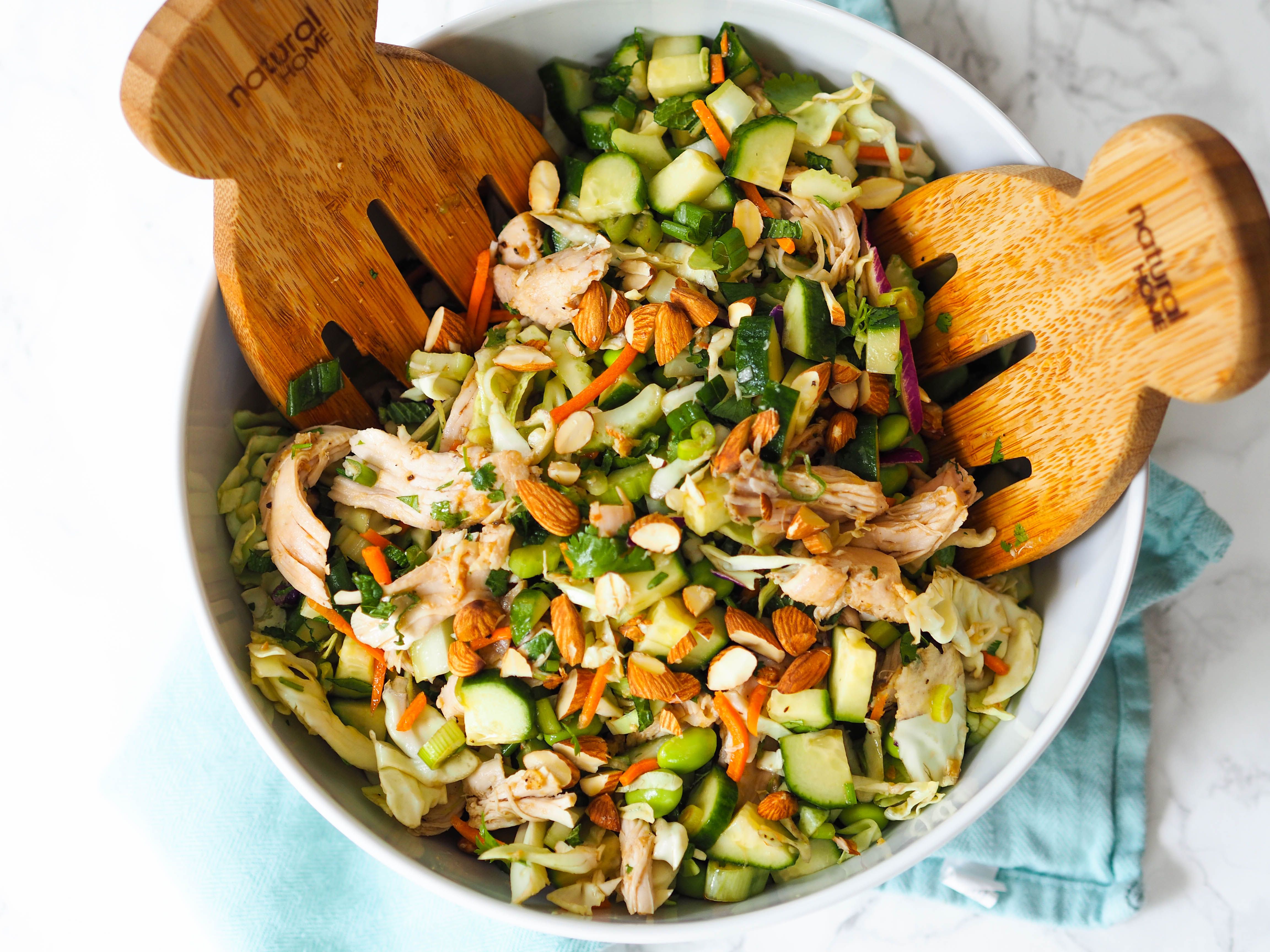 Asian Chopped Salad Recipe With Garlic Ginger Chicken