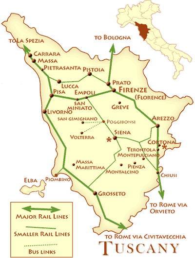 tuscany map train rail towns travel transportation