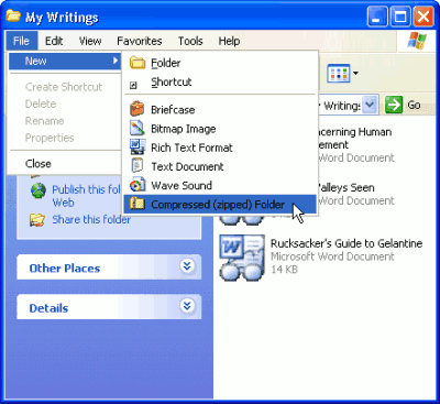 how to put files into a zip folder