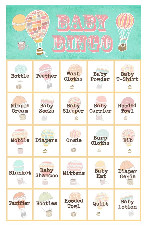 29 Sets of Free Baby Shower Bingo Cards