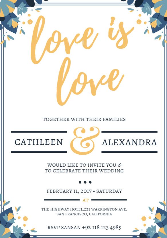 Free Wedding Invitations Layout 3