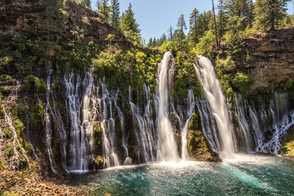 Burney Falls is a waterfall on Burney Creek, in McArthur-Burney Falls Memorial State Park, Shasta County, California.