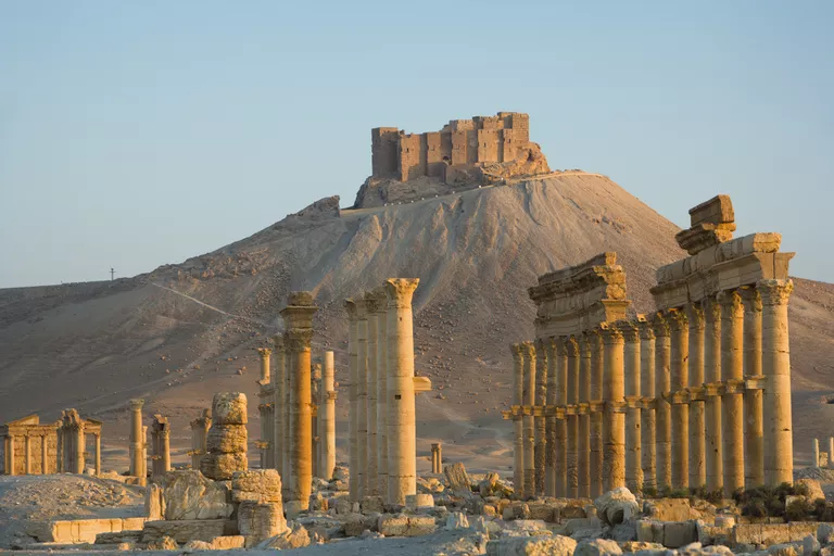 Qala'at ibn Maan Overlooks the Great Colonnade of Palmyra, Syria