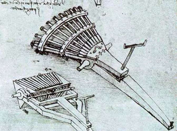 Eight Barrelled Machine Gun Designed by Leonardo da Vinci