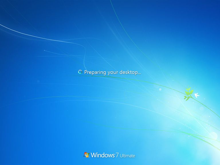 Screenshot of Windows 7 preparing your desktop