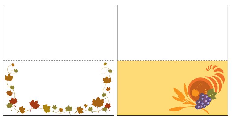 23 Sets of Free, Printable Thanksgiving Place Cards