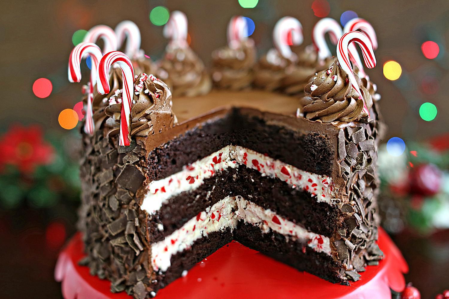 Chocolate Candy Cane Cake Recipe