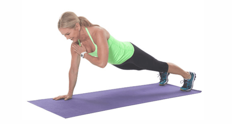 Shoulder tap push-ups are great upper body exercises.