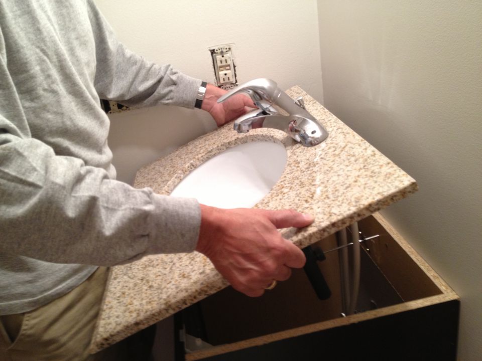 Installing A New Vanity In Bathroom