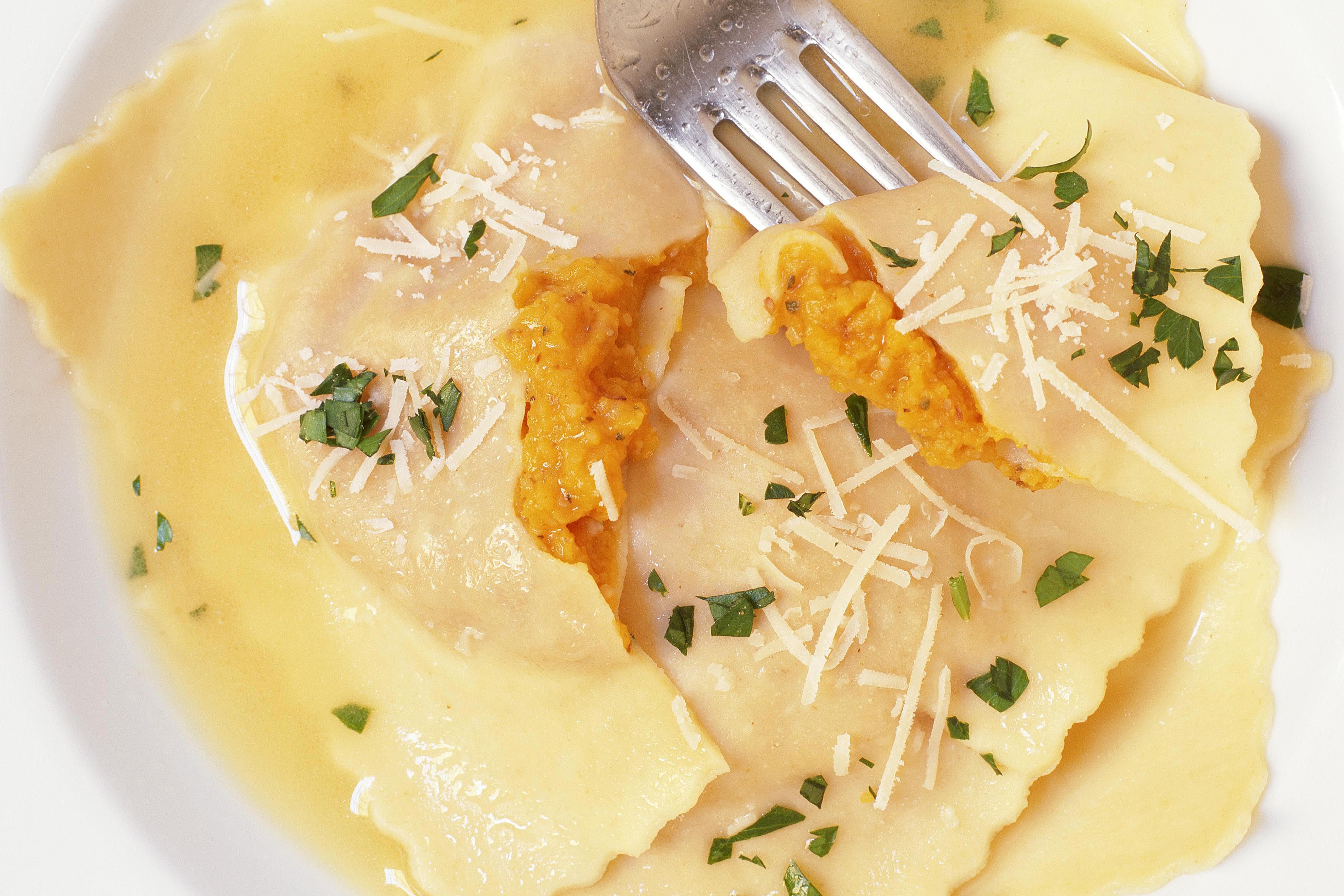 Butternut Squash Ravioli With White Wine Sauce Recipe