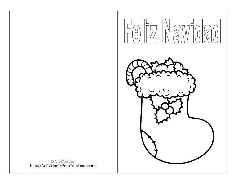 Tarjetas de navidad para imprimir y colorear