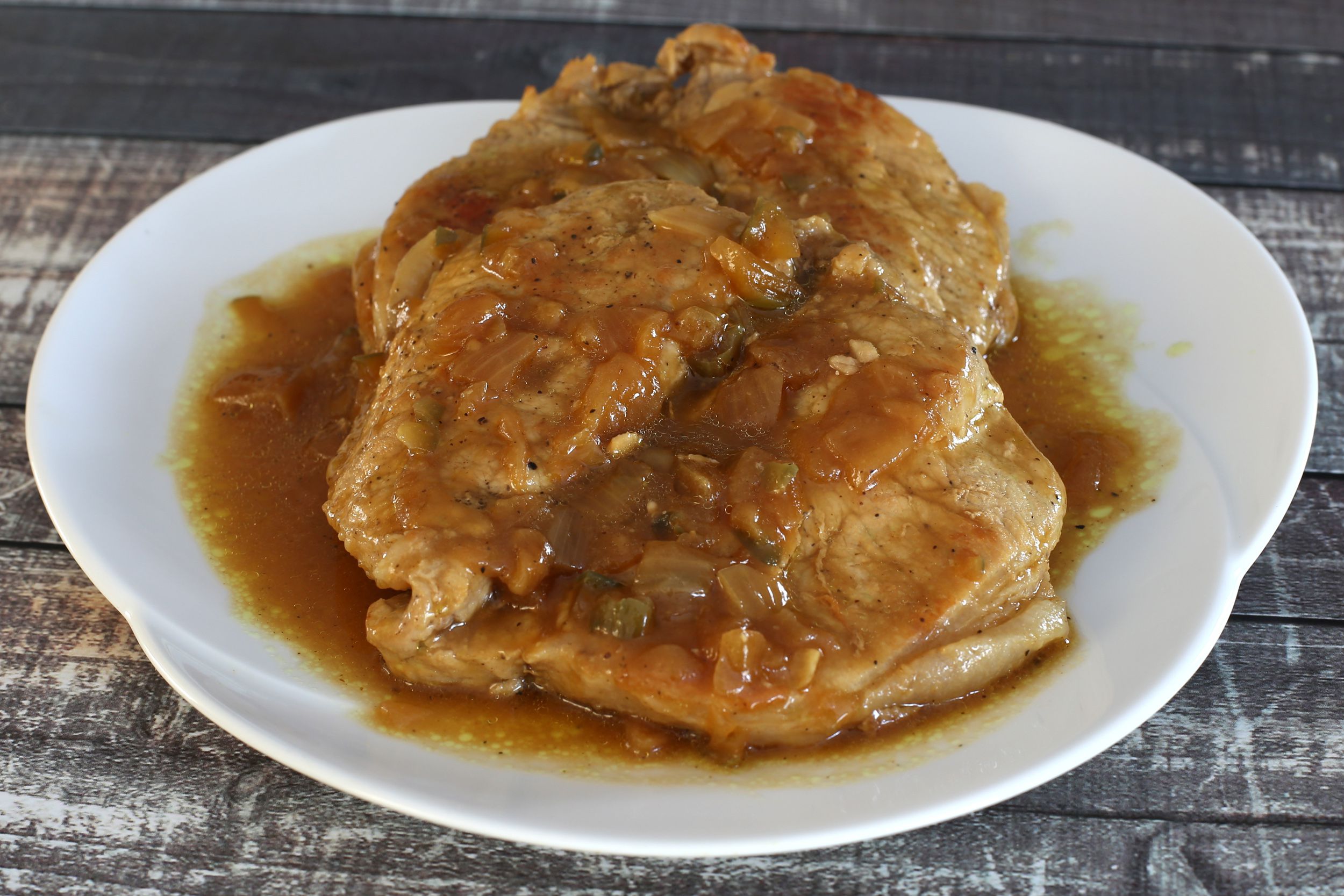 Braised Butterflied Pork Chops