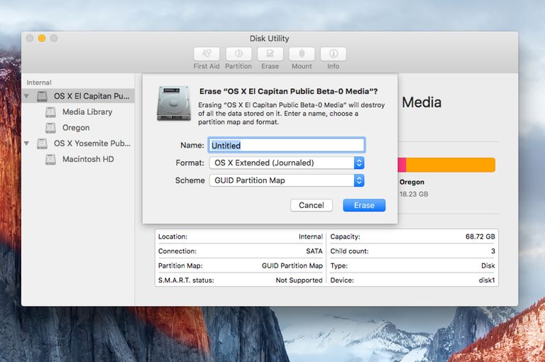 disk utility format disk to use mac and windows