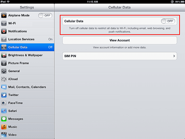 cell data plan for ipad