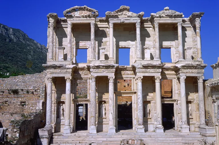 Entrance to the Celsus Library in Ephesus, Turkey