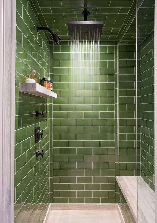 bathroom showers with subway tiles